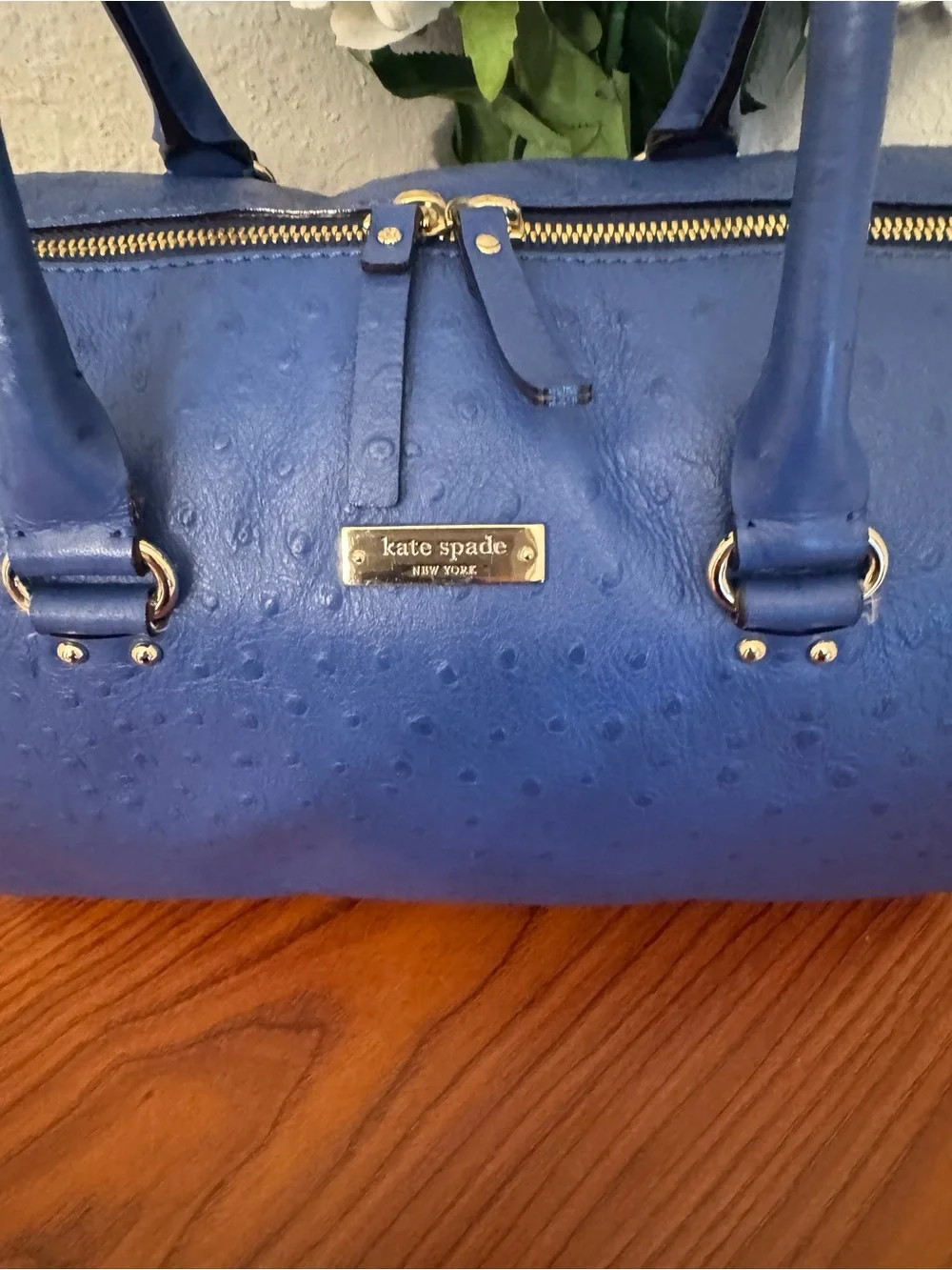 kate spade cobalt blue embossed satchel